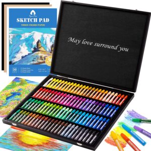 Oil Pastels, 100 Pieces Deluxe Wooden Pastels Art Suppli...