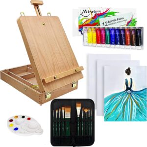 Deluxe Art Supplies 27 Pieces Art Set with Tabletop Ease...